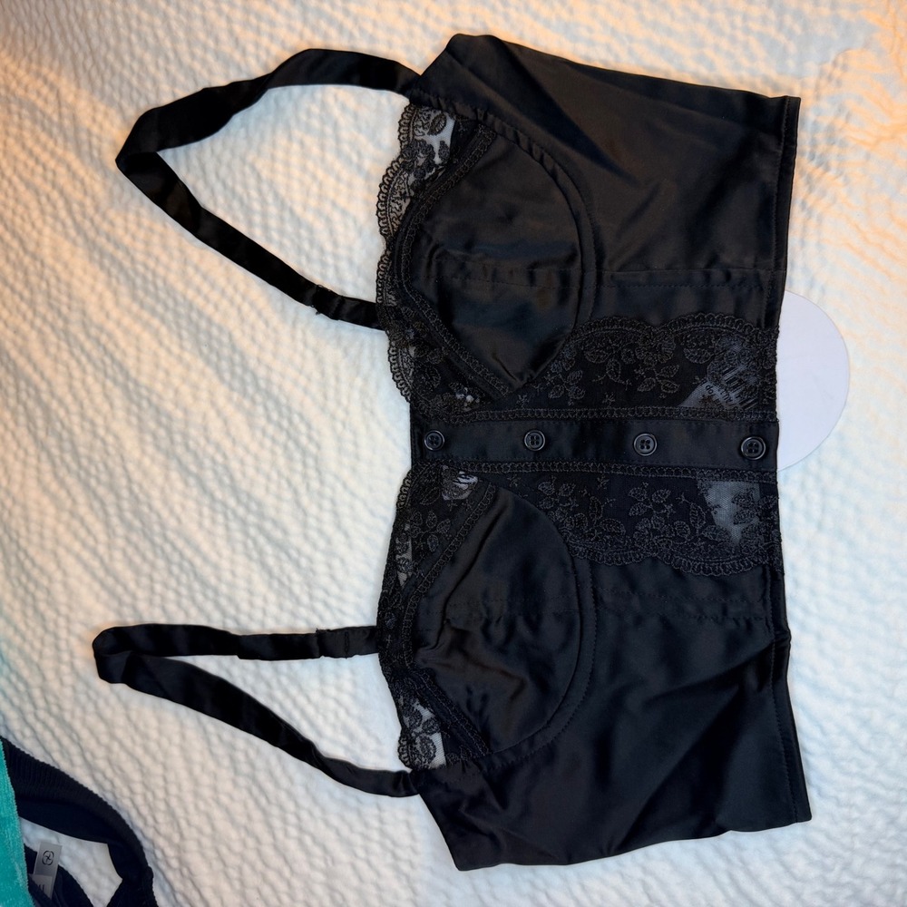 NEW Princess Polly 8 Leonara Top Black Corset Bustier Lace Trim Whimsigoth Indie